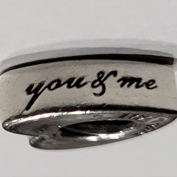 Authentic Pandora You and Me Heart Spacer - Picture 1 of 4